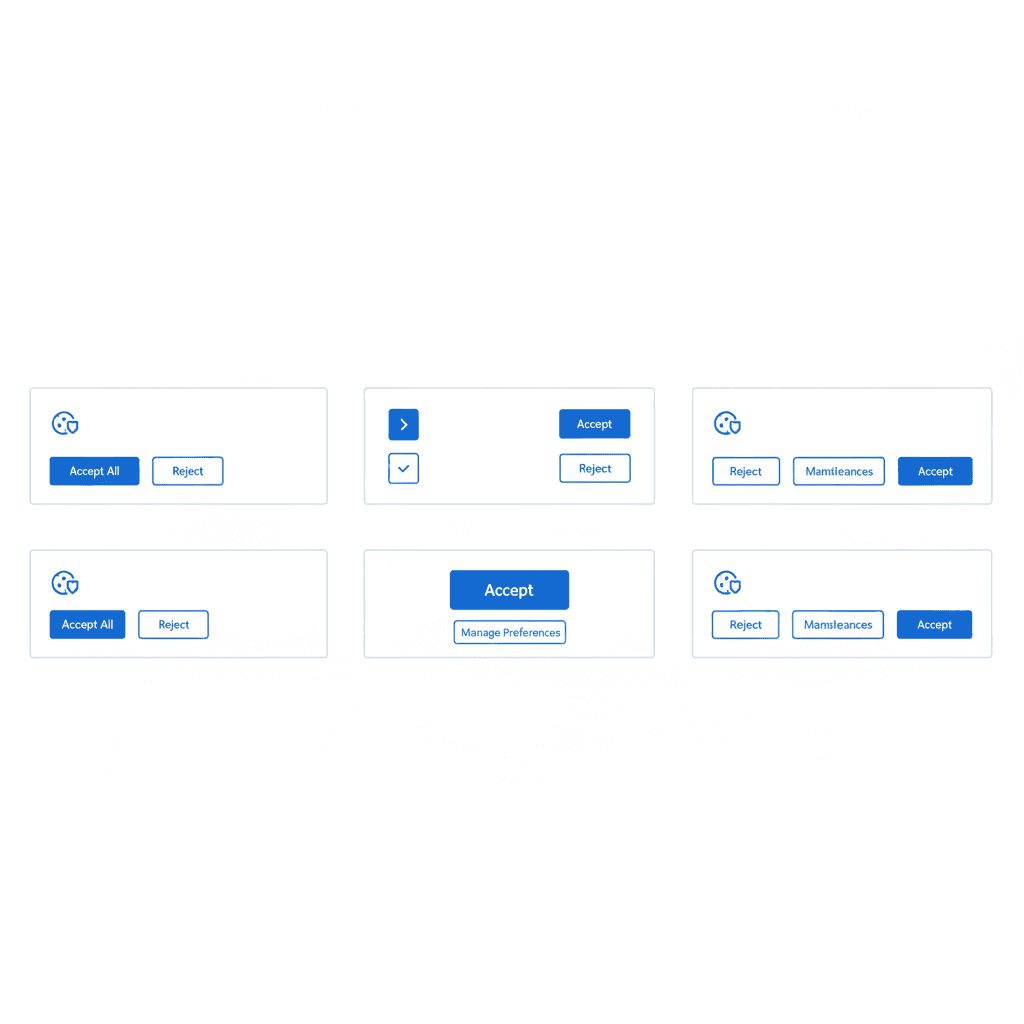 Analyse eines Cookie-Banners auf Dark Patterns mit Markierung manipulativer Designelemente
